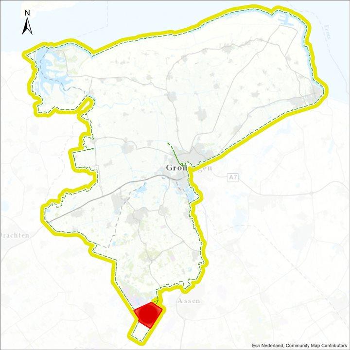 Kaart ligging landbouwgebied De Zeven Blokken